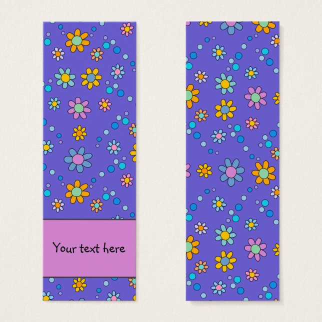 Cute colorful flowers design Bookmark (Front & Back)