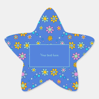Cute colorful flowers design Bookmark Star Sticker
