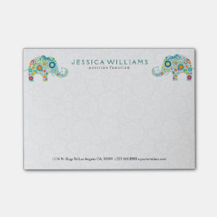 Cute Colorful Flowers Elephants Post-it Notes