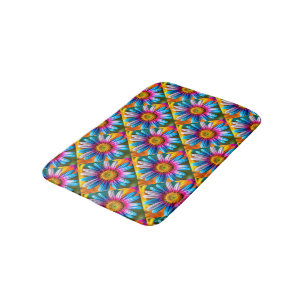 Cute Colorful Flowers Pattern Bath Mat