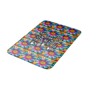 Cute Colorful Flowers Pattern Bath Mat