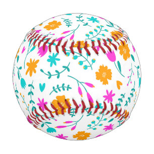 Cute colorful flowers pattern fabric baseball