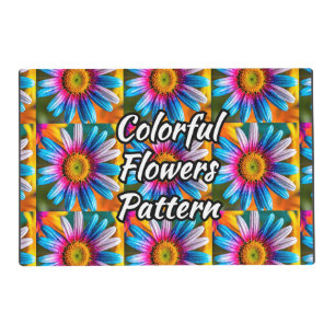 Cute Colorful Flowers Pattern Placemat