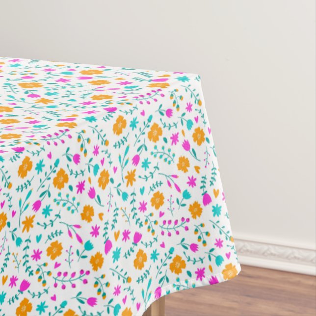 Cute colorful flowers pattern tablecloth (In Situ)