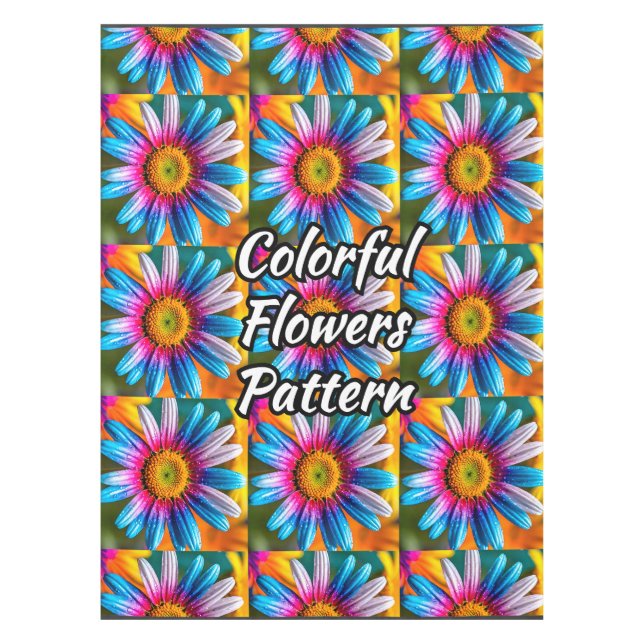 Cute Colorful Flowers Pattern Tablecloth (Front)