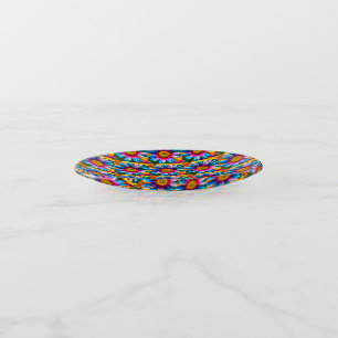 Cute Colorful Flowers Pattern Trinket Tray