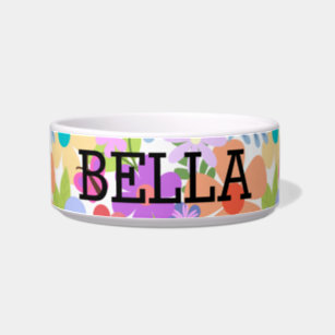Cute Colorful Flowers Personalized Bowl