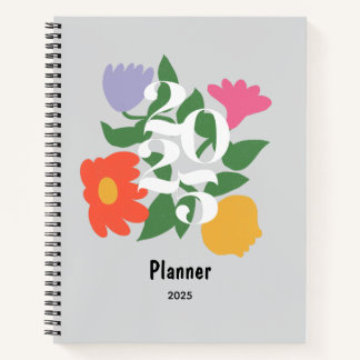 Cute Colorful Flowers Personalized Planner Notebook