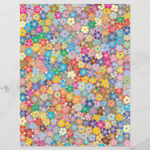 Cute Colorful Flowers Scrapbooking Craft Paper