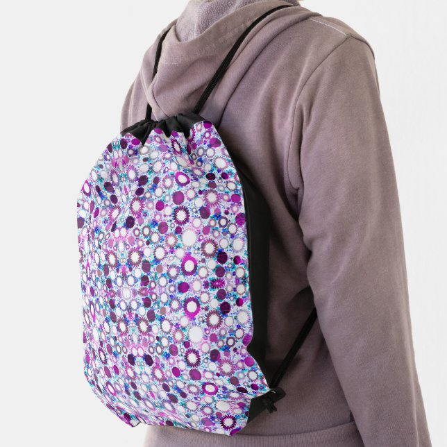 Cute colorful flowers suns patterns drawstring bag (Insitu)