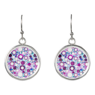 Cute colorful flowers suns patterns earrings
