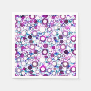 Cute colorful flowers suns patterns paper napkins