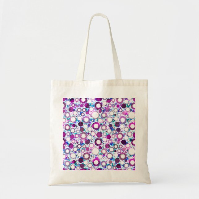 Cute colorful flowers suns patterns tote bag (Front)