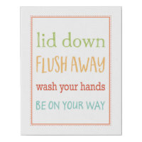 Cute Colorful Flush Toilet Reminder Child Bathroom