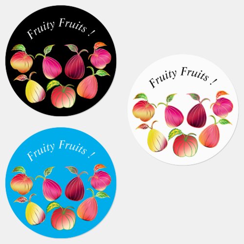 Cute Colorful Foil Fruity Fruits Custom Labels