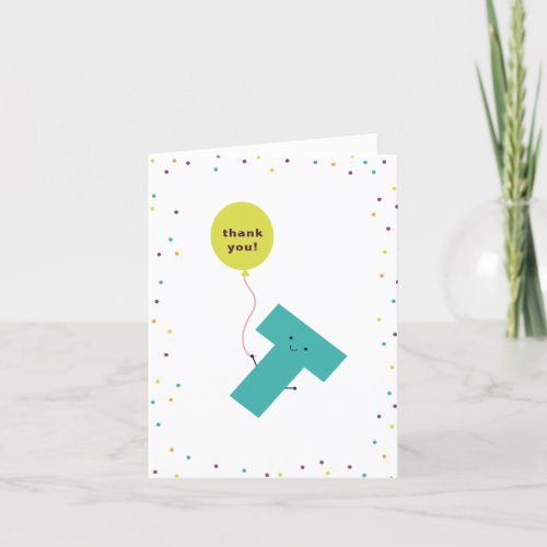 Cute Colorful Folded Thank You Card