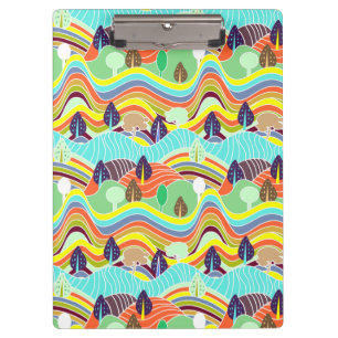 Cute colorful forest patterns adult cloth face mas clipboard