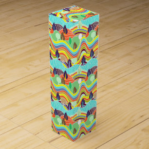 Cute colorful forest patterns adult cloth face mas wine box
