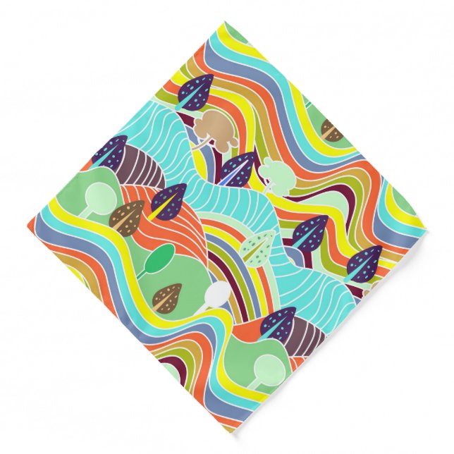 Cute colorful forest patterns bandana (Front)