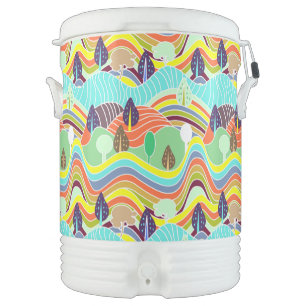 Cute colorful forest patterns beverage cooler