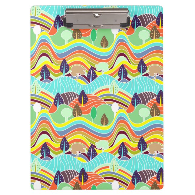 Cute colorful forest patterns clipboard (Front)