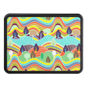 Cute colorful forest patterns hitch cover