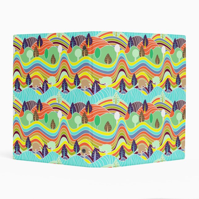 Cute colorful forest patterns mini binder (Background)