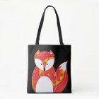 Cute Colorful Fox All Over Print Tote