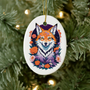 Cute Colorful Fox Ornament