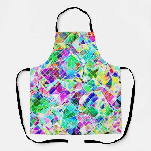 Cute colorful fragments design apron (Front)