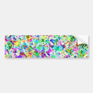 Cute colorful fragments design bumper sticker