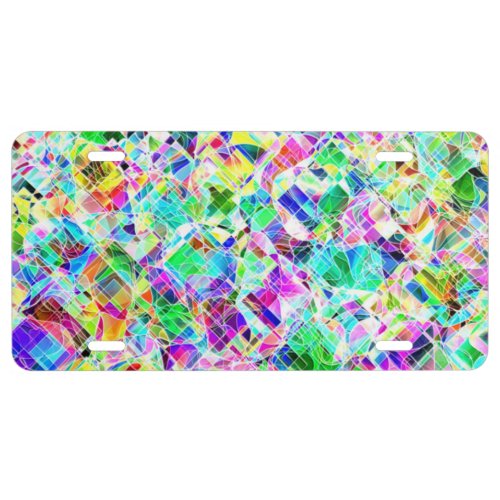 Cute colorful fragments design license plate