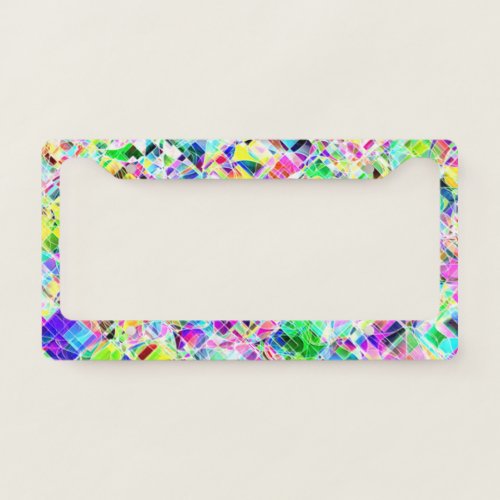 Cute colorful fragments design license plate frame
