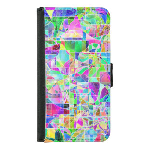 Cute colorful fragments design samsung galaxy s5 wallet case