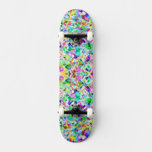 Cute colorful fragments design skateboard
