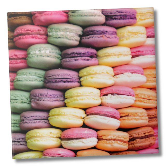 Cute Colorful French Macaron Cookies Tile (Creator Uploaded)
