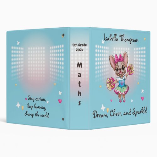 Cute Colorful Frenchie Pawsitive School Spirit 3 Ring Binder