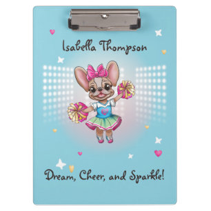 Cute Colorful Frenchie Pawsitive School Spirit Clipboard