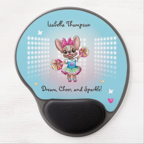 Cute Colorful Frenchie Pawsitive School Spirit Gel Mouse Pad
