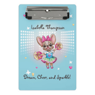 Cute Colorful Frenchie Pawsitive School Spirit Mini Clipboard