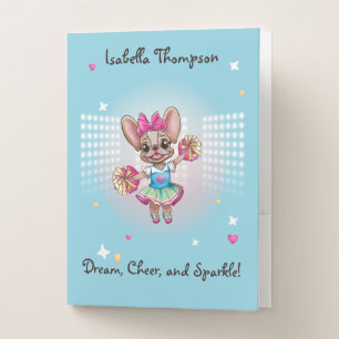 Cute Colorful Frenchie Pawsitive School Spirit Pocket Folder