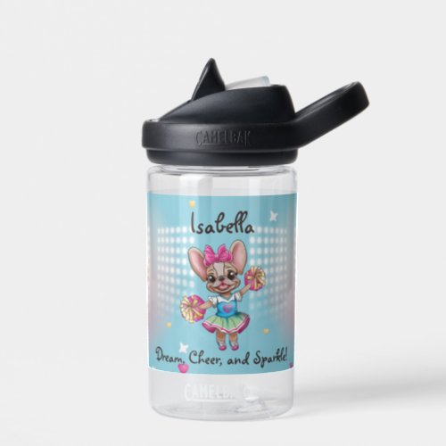 Cute Colorful Frenchie Pawsitive School Spirit Water Bottle