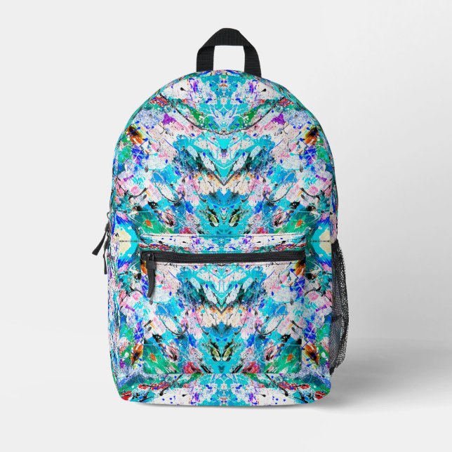 Cute colorful fresque painting design printed backpack (Front)