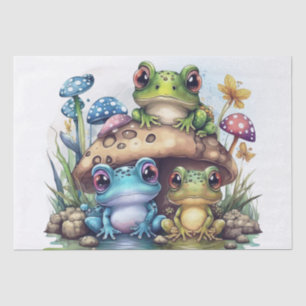 Cute Colorful Frogs Tissue Paper