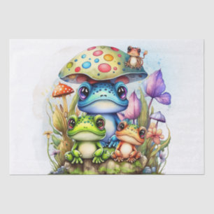 Cute Colorful Frogs Tissue Paper