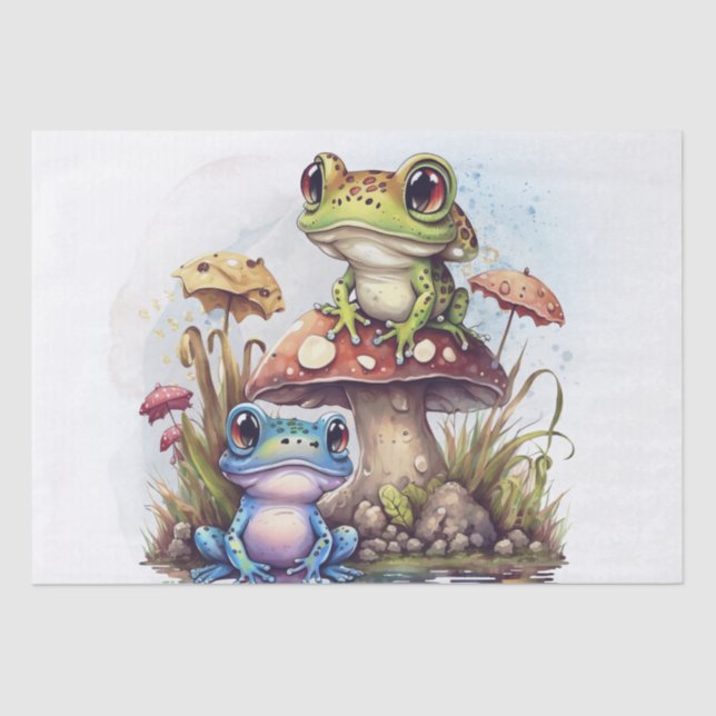 Cute Colorful Frogs Tissue Paper (Front)