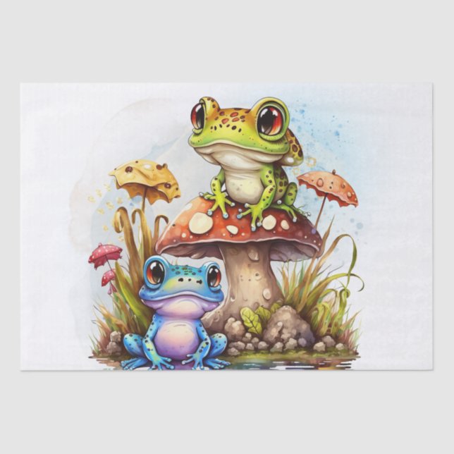 Cute Colorful Frogs Tissue Paper (Front)