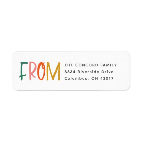 Cute colorful from Christmas card return address Label