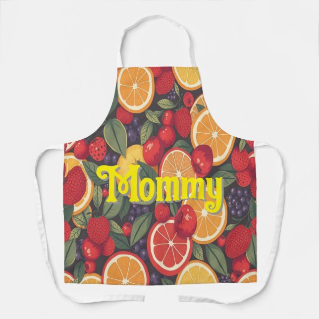 Cute Colorful Fruit Pattern – Fun Summer Design  Apron (Front)