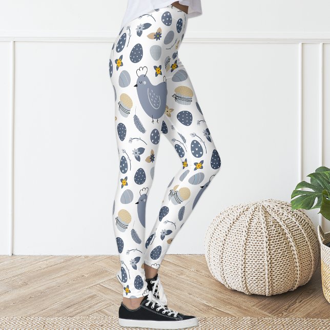Cute Colorful Fun Chicken Floral Leggings (Creator Uploaded)